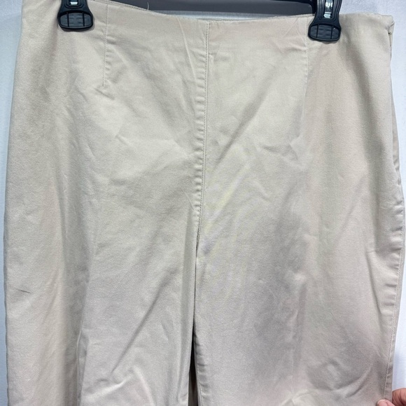 Coldwater Creek Khaki Tan Chino Flat Front Side Zip Straight Leg Pants Size 10P - Picture 4 of 7